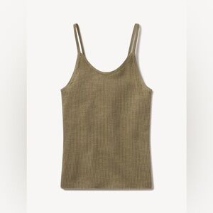 buck mason willow green coastal linen rib camisole tank cami